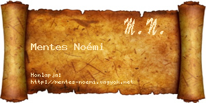 Mentes Noémi névjegykártya